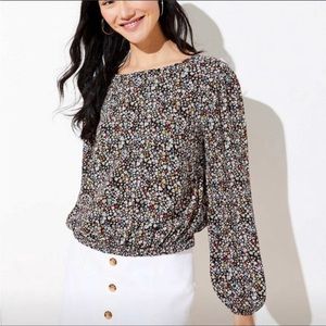 LOFT garden wrap back cropped top